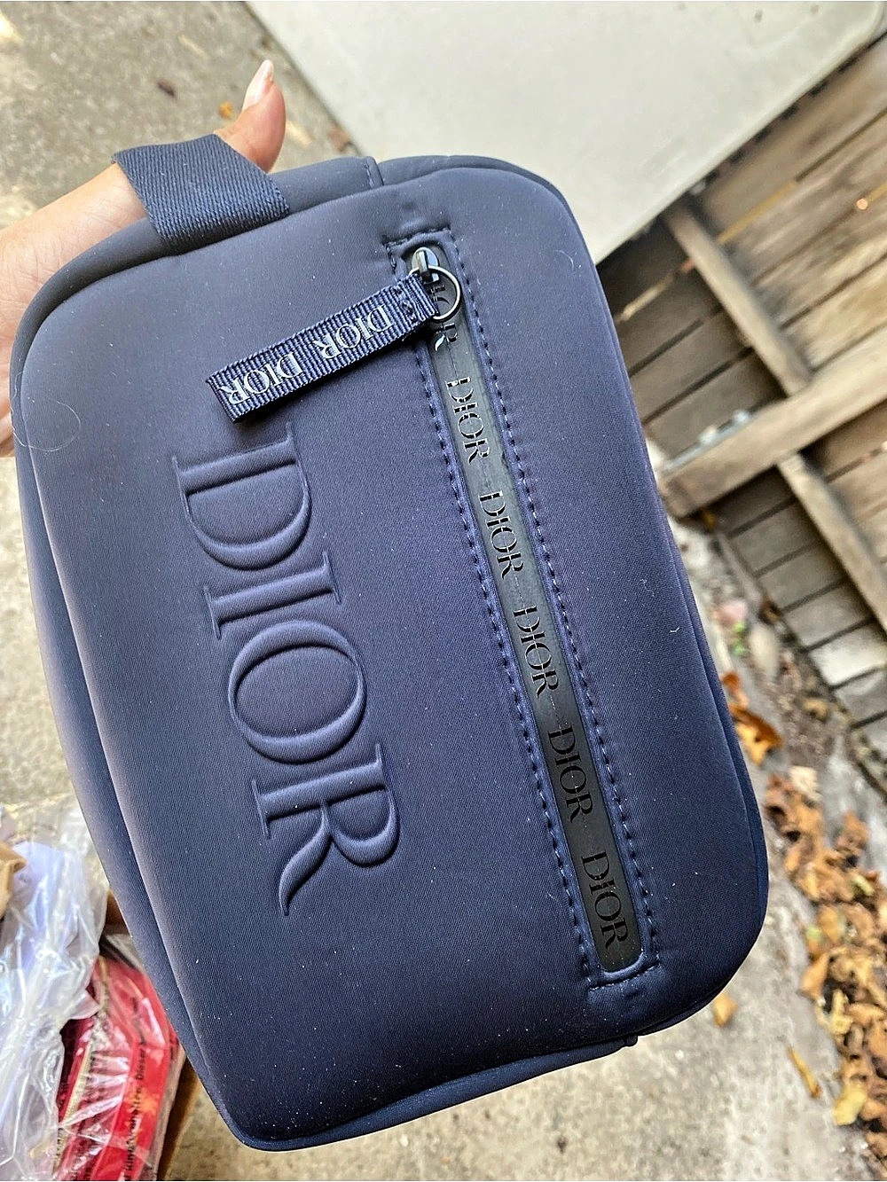 Dior Beauty Embossed Logo Toiletry Pouch Blue